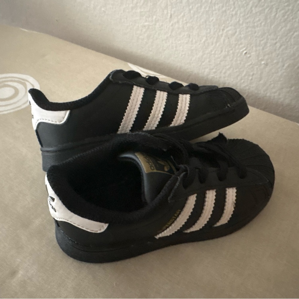 Adidas Kids Black and White Sneakers